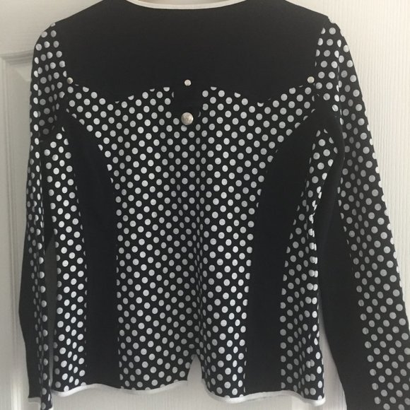 Orly Navy and White Soft Zip Up Jacket - Picture 2 of 3